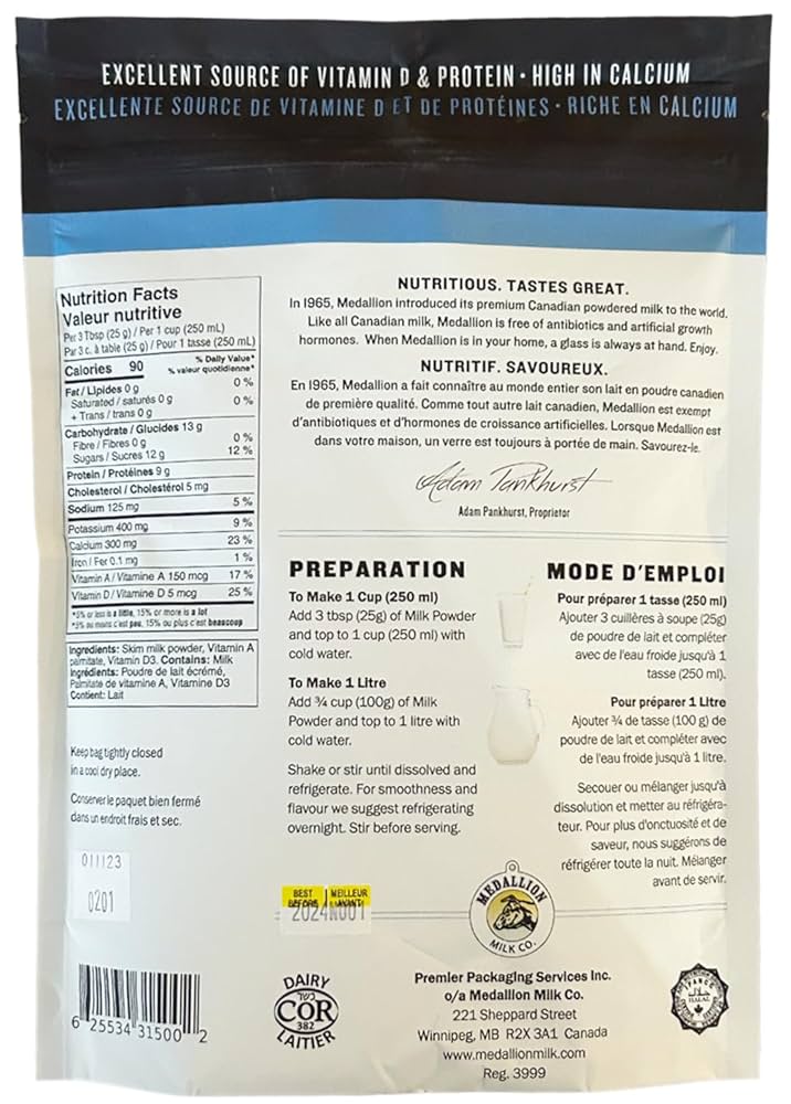 Medallion Skim Milk Powder - High-Quality Dried Milk from Canada