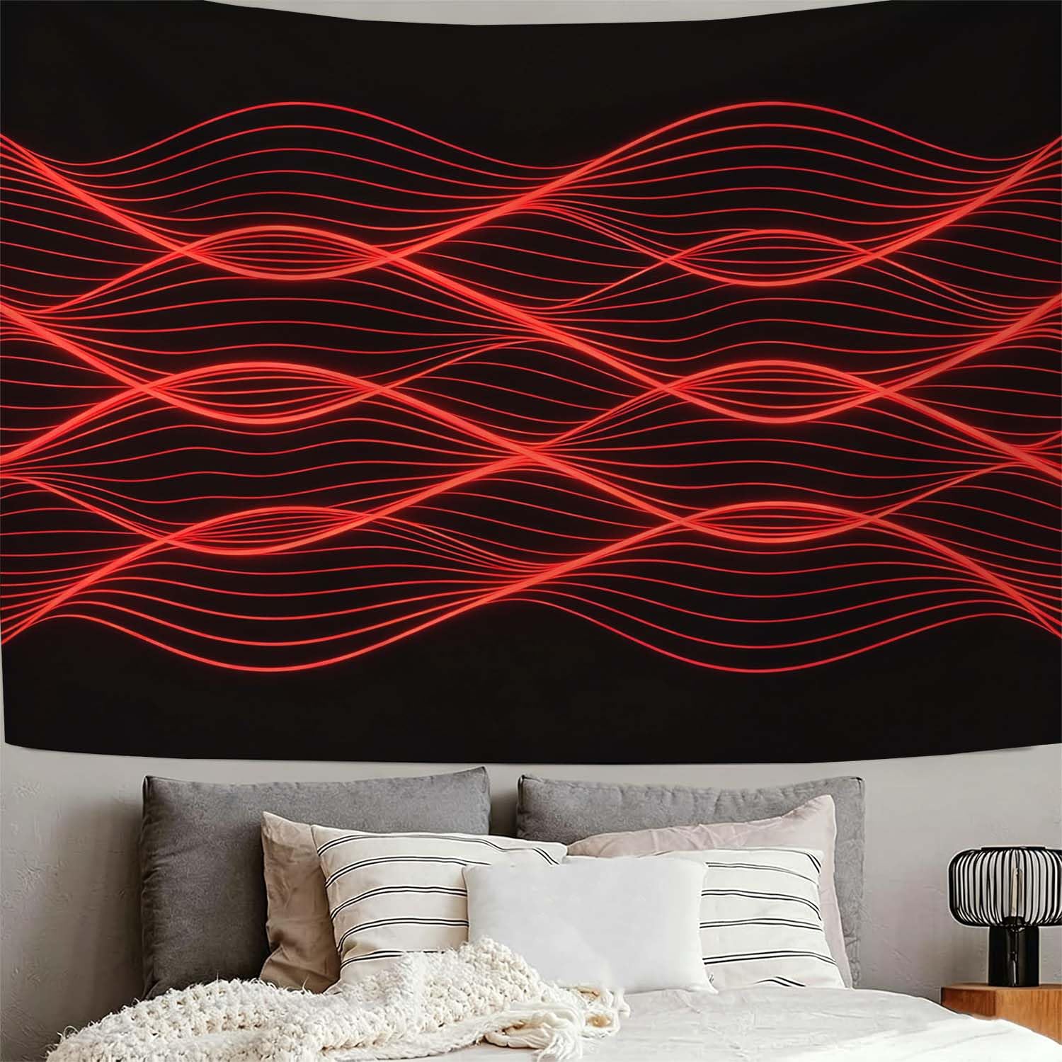 Arazzo da Parete Grande 300x260 cm Linee Ondulate 3D Telo da Parete