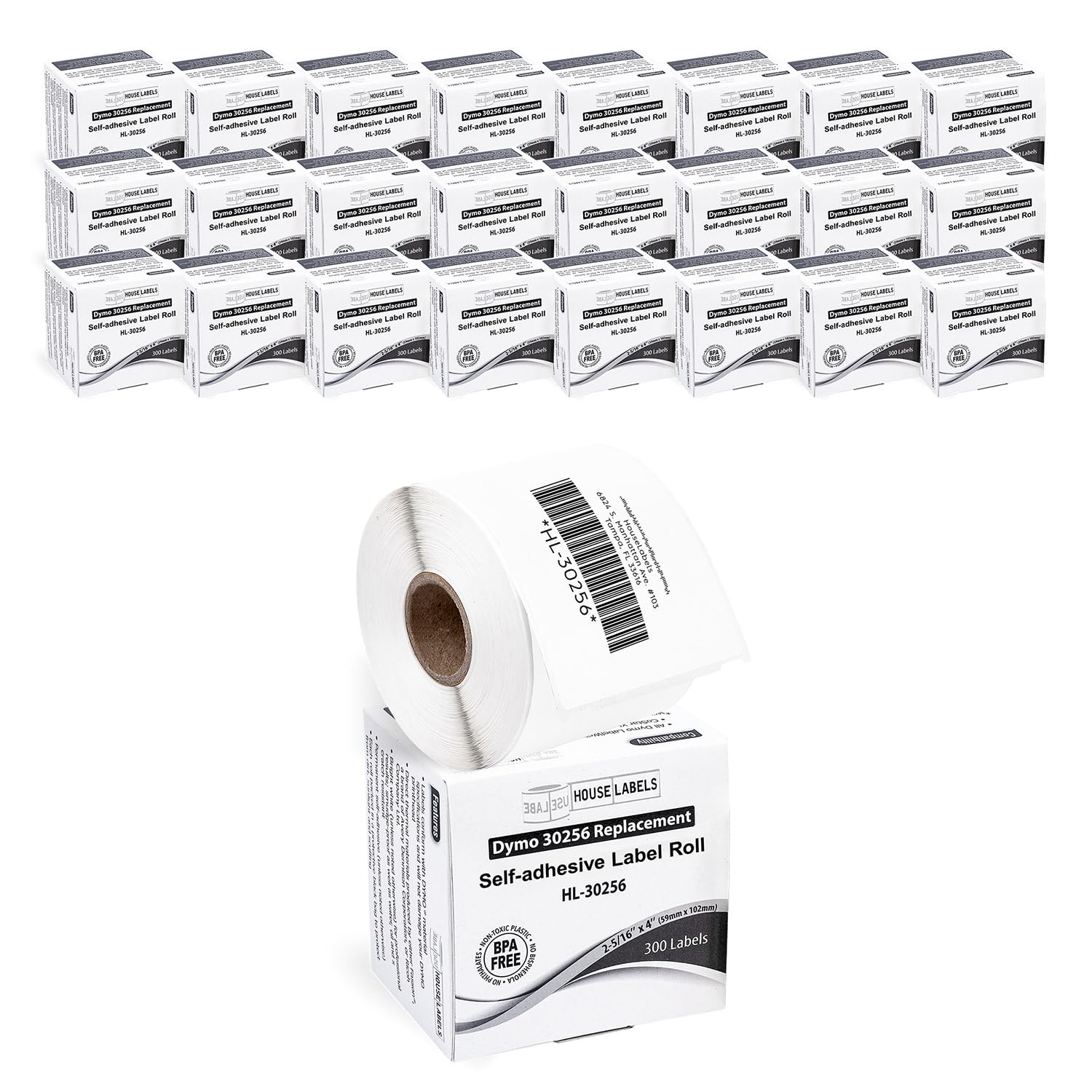HOUSELABELS Compatible DYMO 30256 Shipping Labels (2-5/16" x 4"), Strong Permanent Adhesive, Compatible with DYMO LW 450, 4XL, Rollo & Zebra Desktop