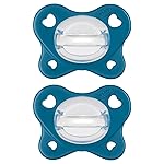 Chicco PhysioForma Dual Soft Orthodontic Pacifier, 16-24m | 100% Soft Silicone | Supports Breathing & Oral Development | One-Piece Design | Flex-Shield | Sterilizing Case | BPA Free | Sapphire, 2pk