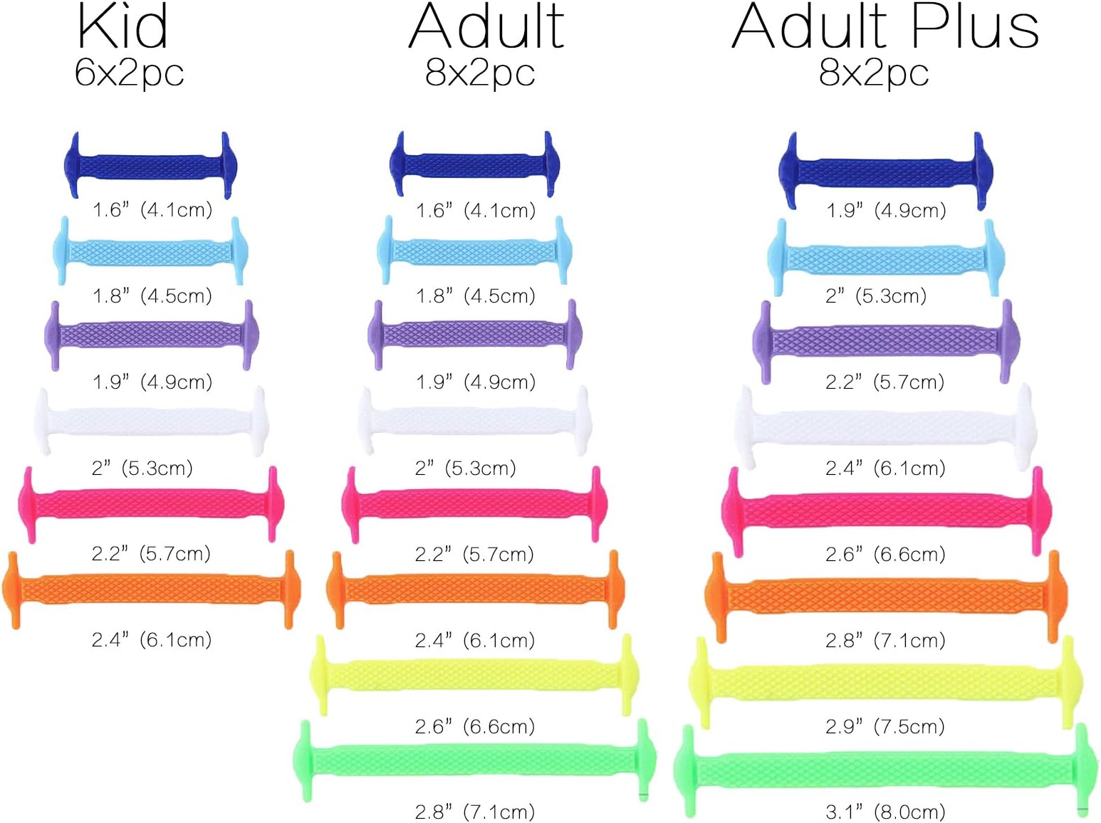 INMAKER No Tie Shoe Laces for Adults and Kids, Elastic Shoelaces for Sneakers, Rubber Silicone Tieless Laces