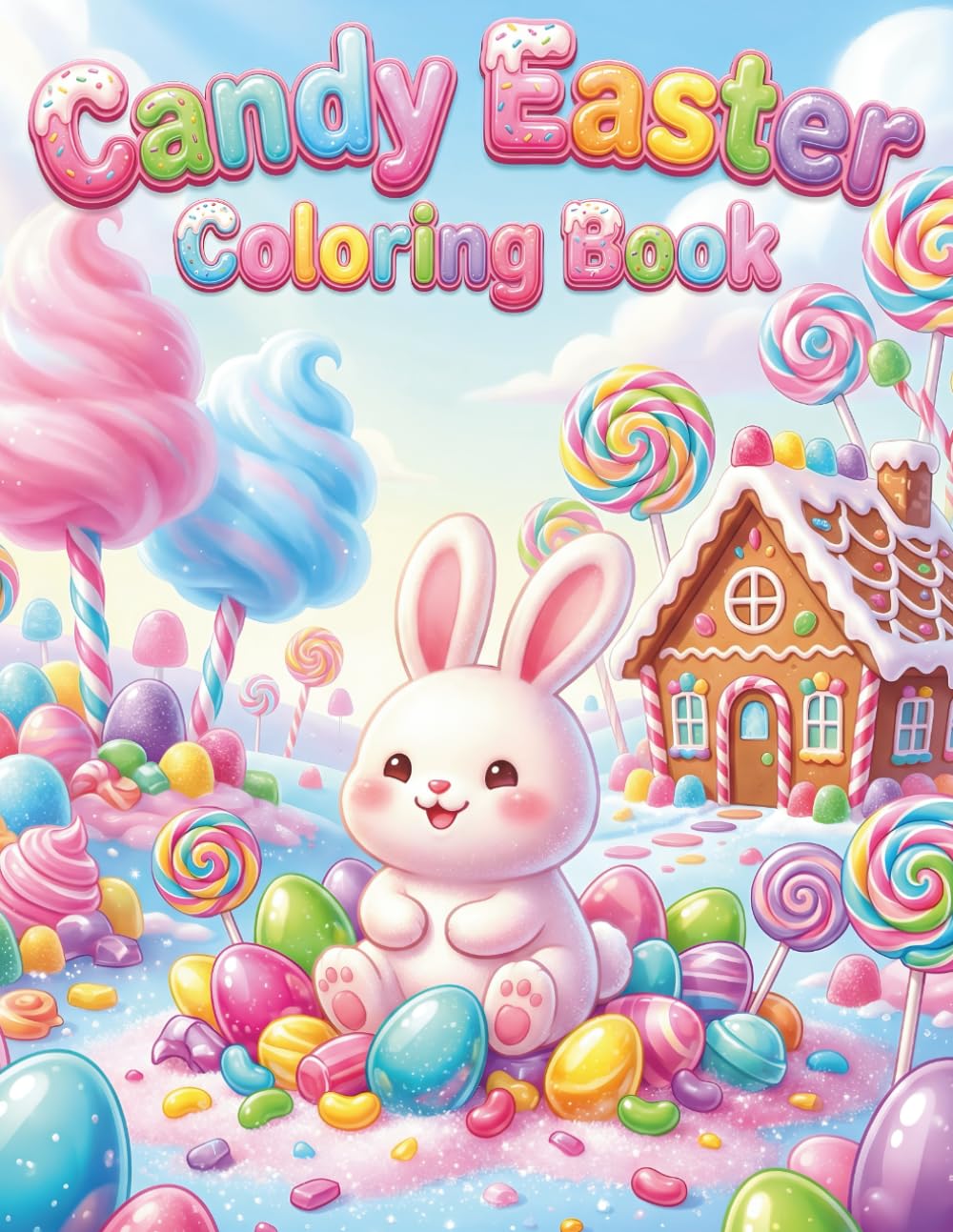 Candy Easter: A Bold and Easy Coloring Book for Adults and Teens with Cute Sweet Treats, Kawaii Easter Eggs, and Relaxing Spring Scenes