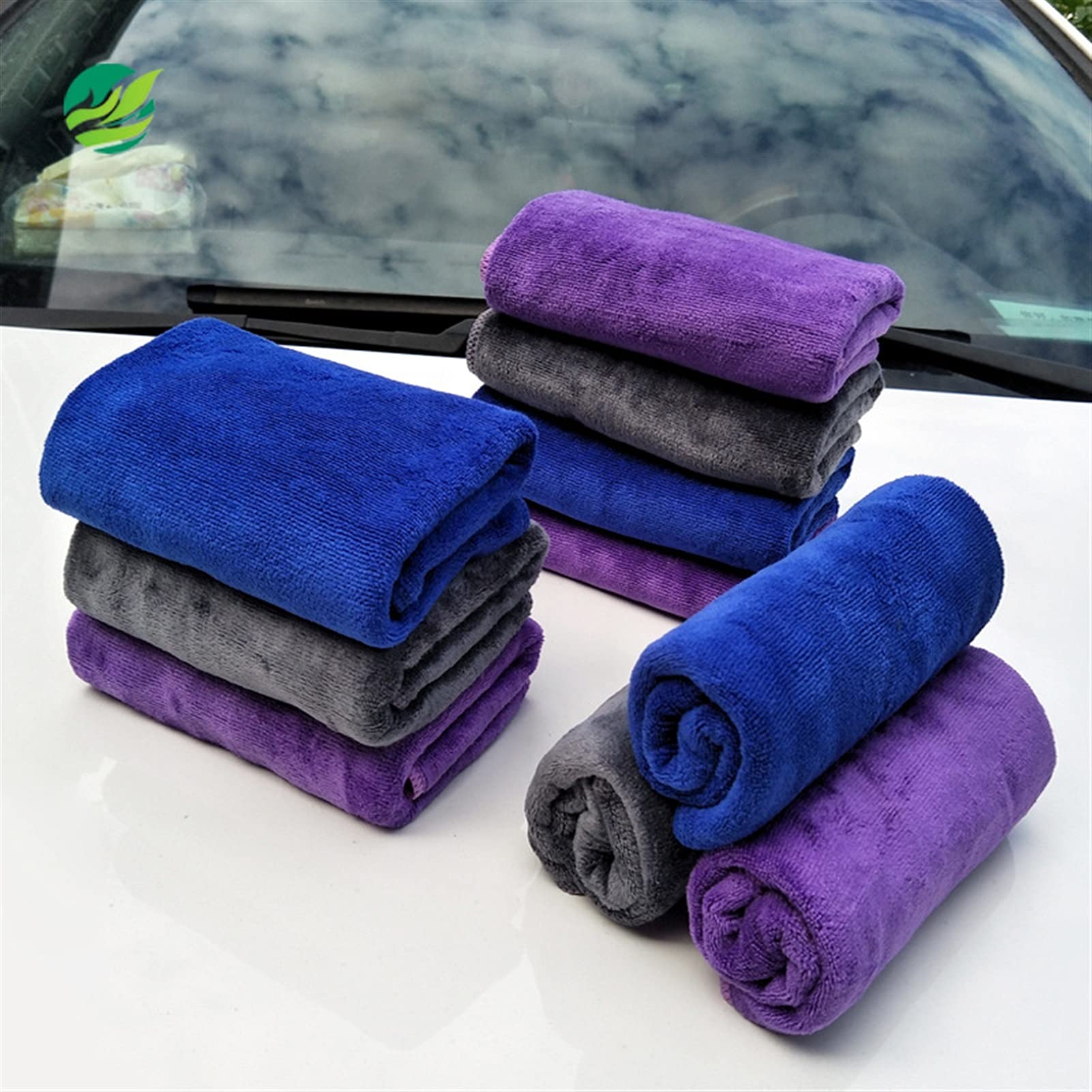 Chiffon de nettoyage en microfibre 30 x 70 cm Lavage de voiture Serviette en microfibre Nettoyage de voiture Chiffon de séchage Ourlet Chiffon d'entretien de voiture Détails de lavage de voiture