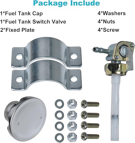 Miniatura 6 de Depósito de combustible de acero de 4L con tapa, se adapta a bicicletas motorizadas de 49cc 50cc 60cc 66cc 80cc 90cc, kit de reemplazo de tanque de