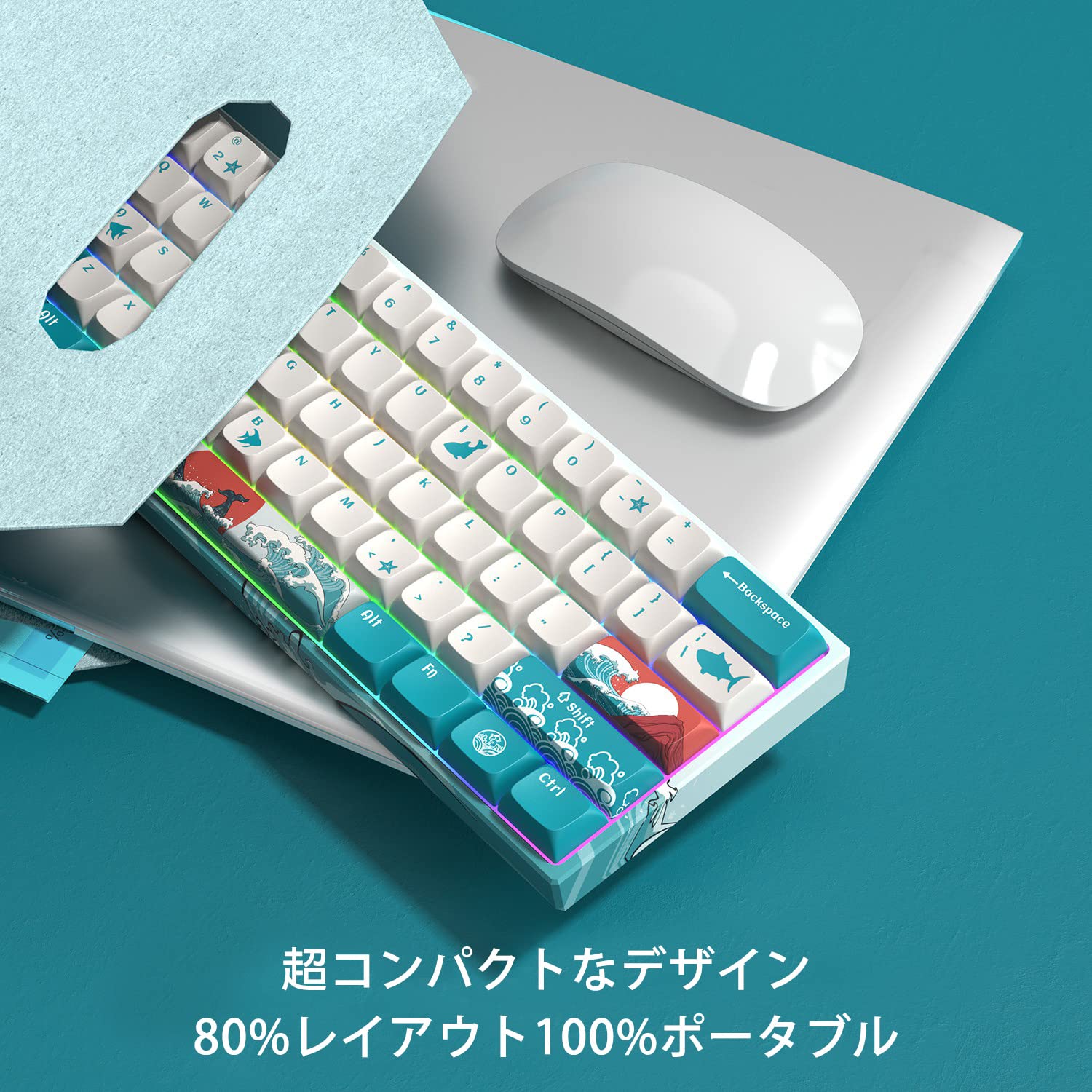 Amazon | XVX M61 ゲーミングキーボード 60%ゲーム用キーボード赤軸 61