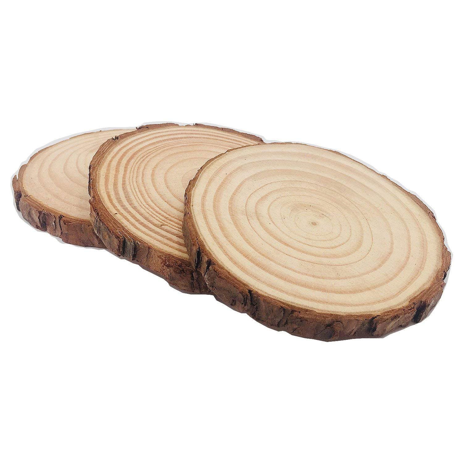 3er-pack Unlackierte Naturholzscheiben Zum Basteln, Holzscheiben Für Diy-malerei Und Hochzeitstafelaufsätze(Size:6.29-6.69in(16-17cm) thickness 0.59in(1.5cm))