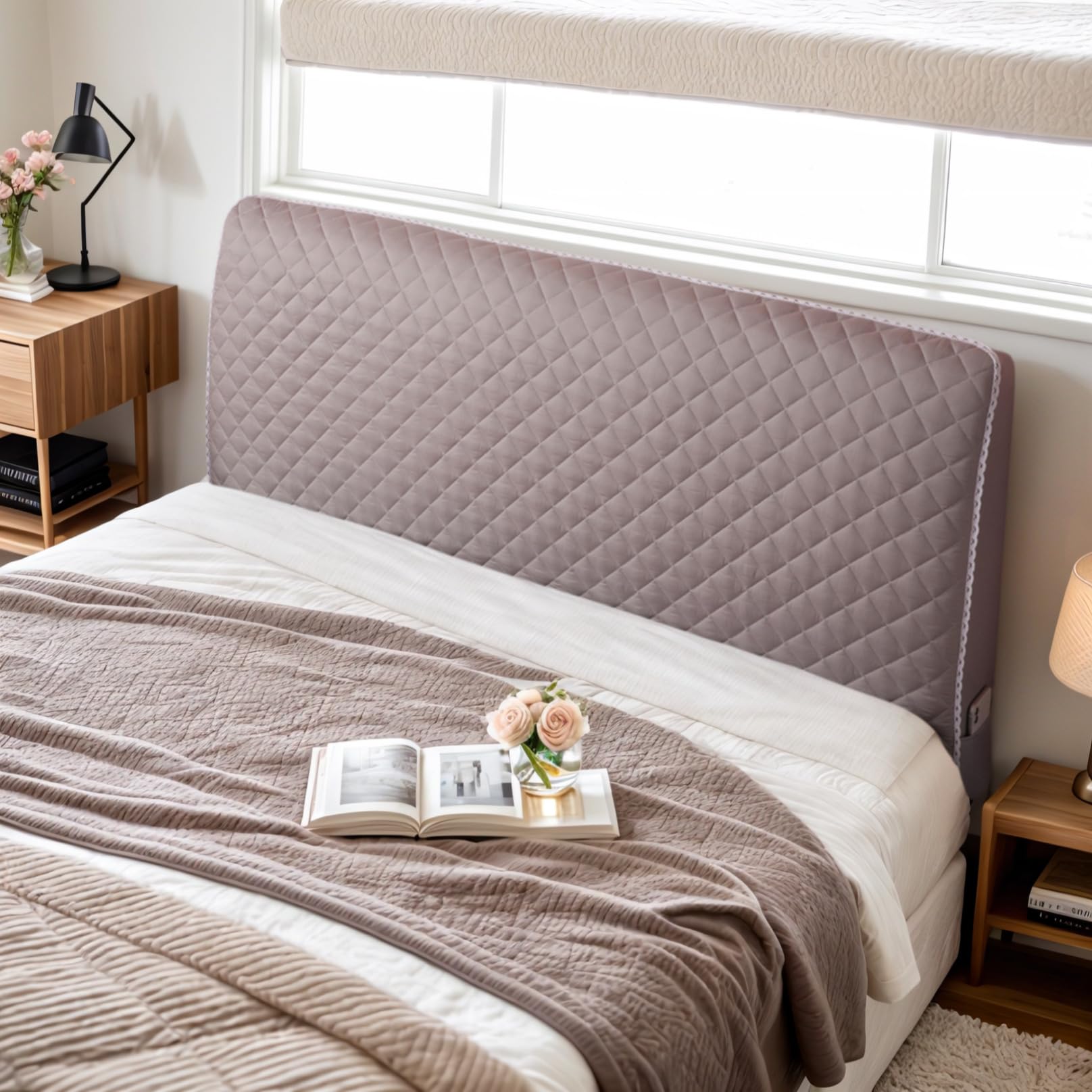 DOSYCOVUR Kopfteil Schutzhülle Samt - Waschbar Staubschutz Für Einzelbett Bis Kingsize