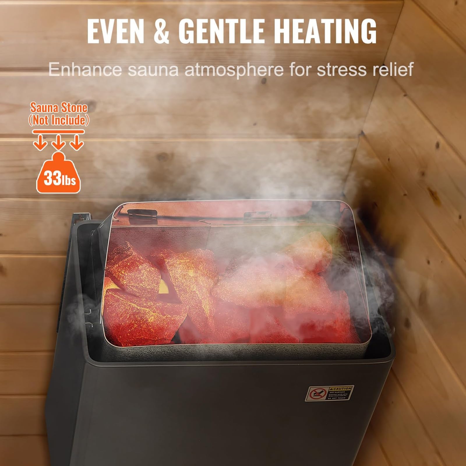 3KW-9KW Poêle De Sauna, Poêle De Sauna À Vapeur Sèche, Poêles De Sauna Électriques 220V, Commandes Intégrées Et Thermo-hygromètre, pour Saunas, Spas, Hôtels Et Maisons(6.0KW)