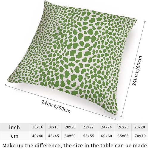 Vista 90 de Funda de cojín decorativa con estampado de guepardo verde peridoto para sofá, funda de almohada verde crema con estampado de leopardo a cuadros