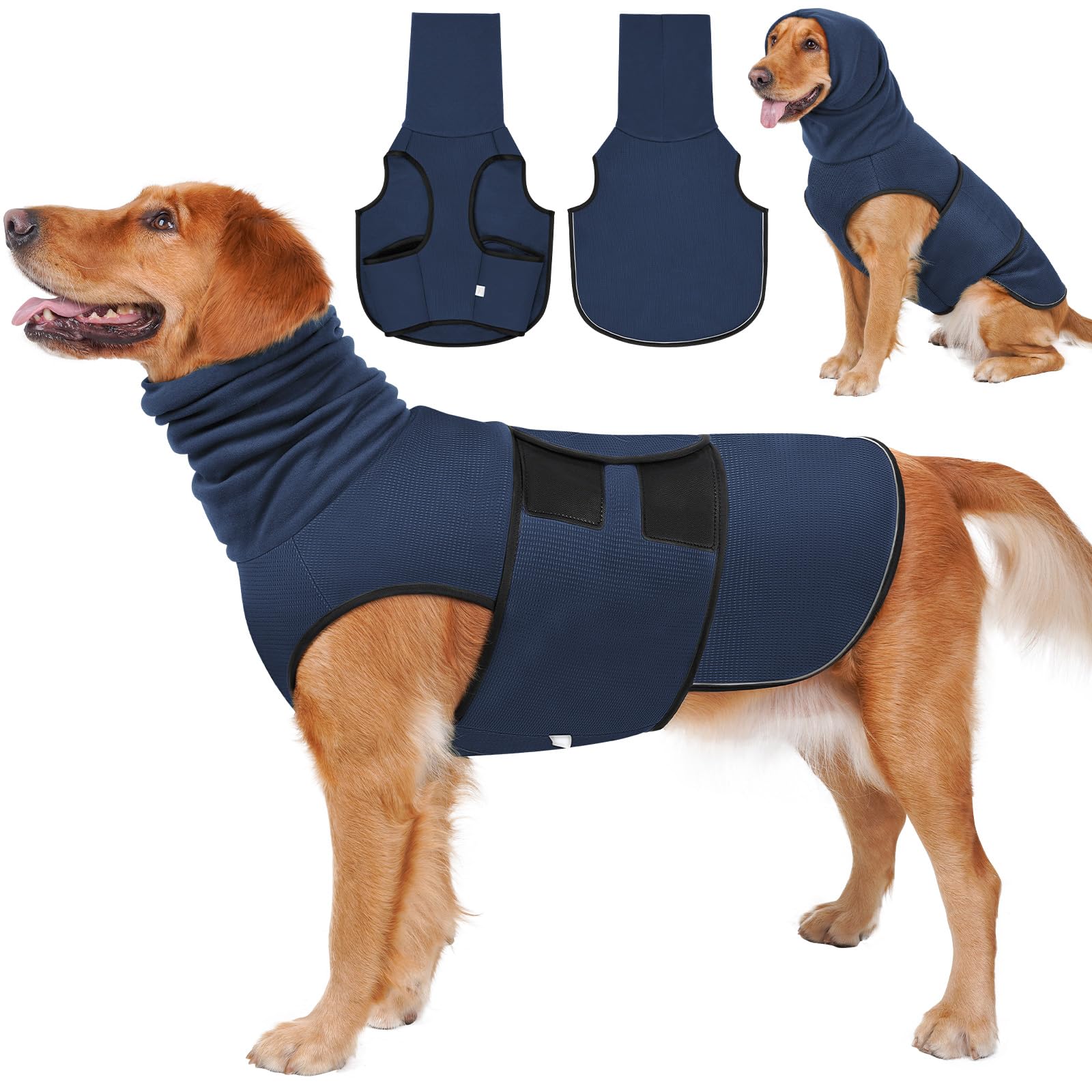 Chaqueta para tormentas BARKLESS con cubierta elástica de cabeza para perros