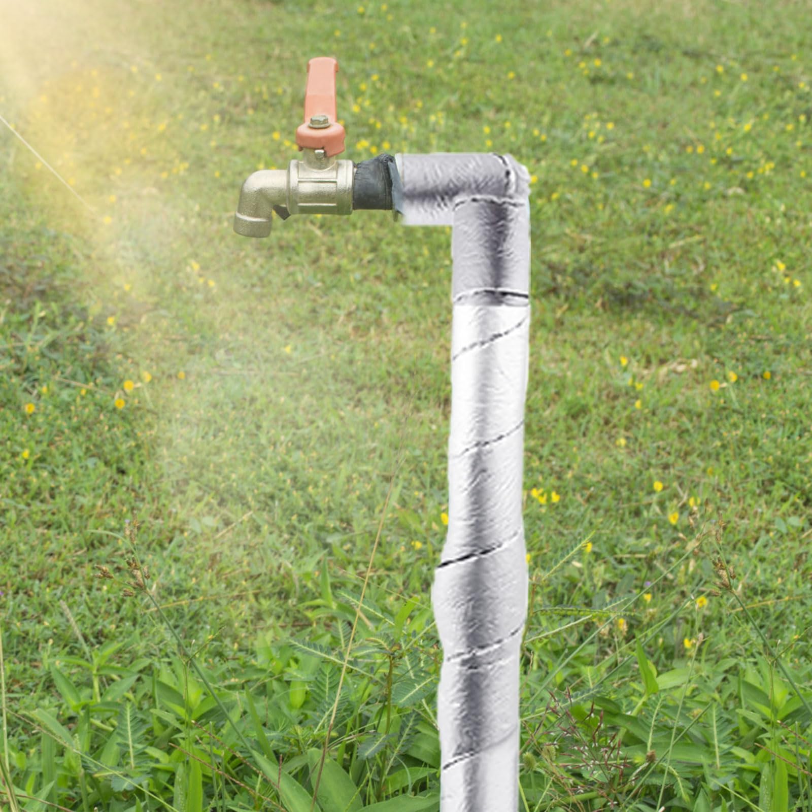 2 rotoli di isolamento per tubi di riscaldamento, 5 cm x 10 m, autoadesivo, per avvolgere i canali, pellicola isolante con schiuma, per la protezione dei tubi