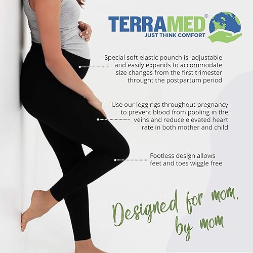 Miniatura 3 de Terramed - Leggings de compresión de maternidad sobre el vientre para mujer, 20-30 mmHg