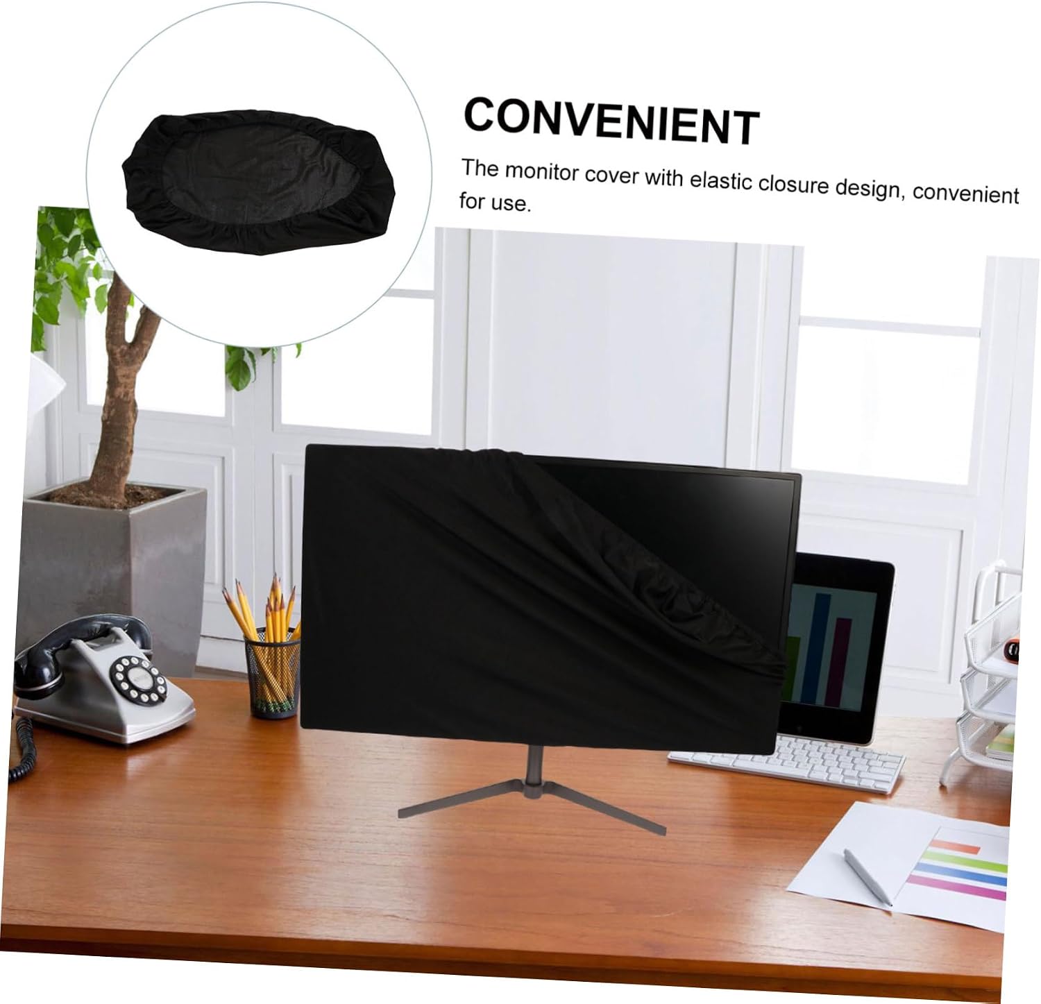 Screen Protector Dust Cover Elastic Closure Lcd Protective Sleeve for Computer Monitors Washable and Design Compatible for Full Front