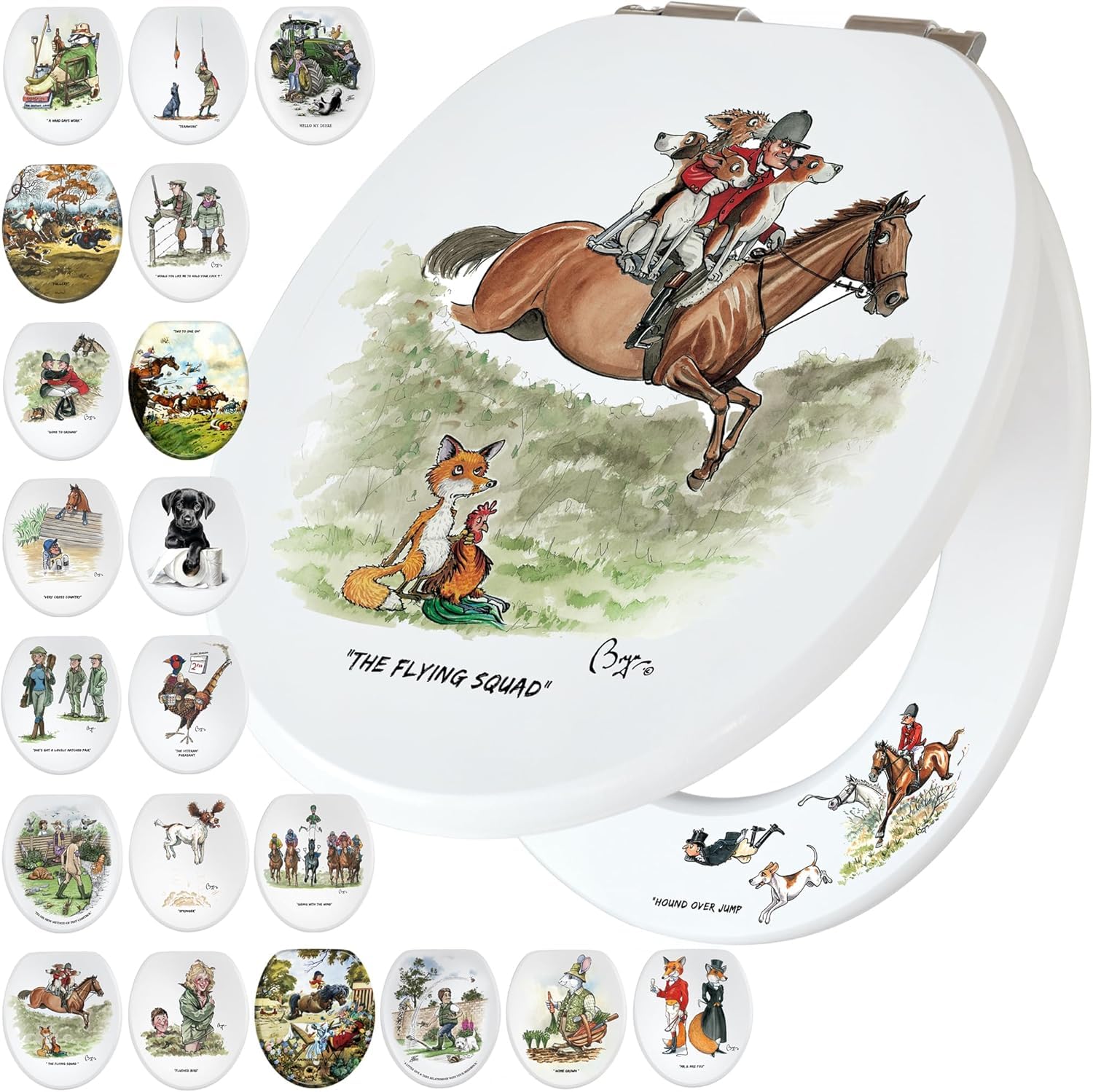 (The Flying Squad) Bryn Parry Illustrated Novelty Wooden Toilet Seat 5060452520247