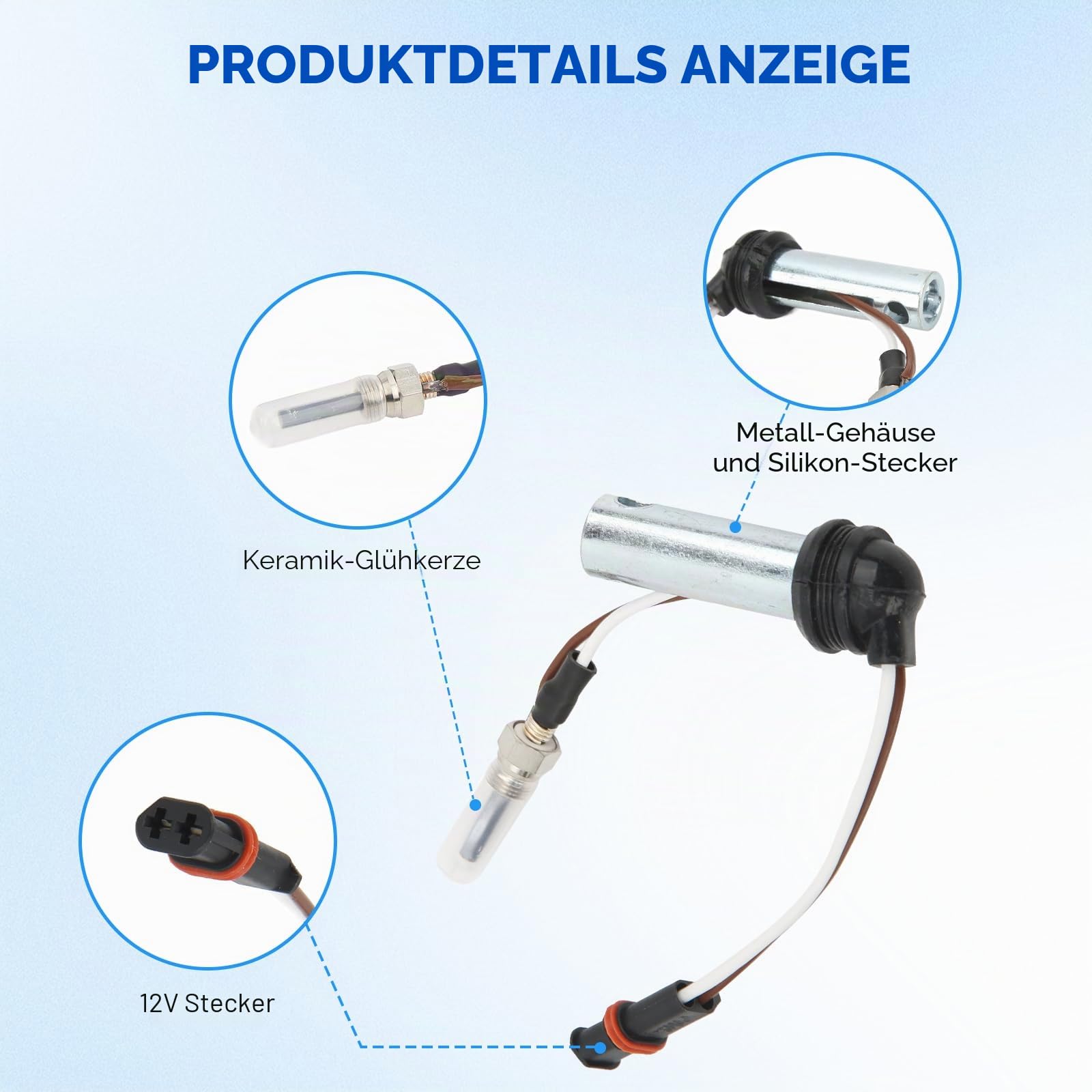 Glühkerze,Glühstiftkerze, 12-V-Heizkerze, wasserdichte Espar Airtronic-Heizung, Standheizungs-Wartungsset, Glühkerzen-Entfernungswerkzeug für Eberspacher D2 D4 D4S-Heizung