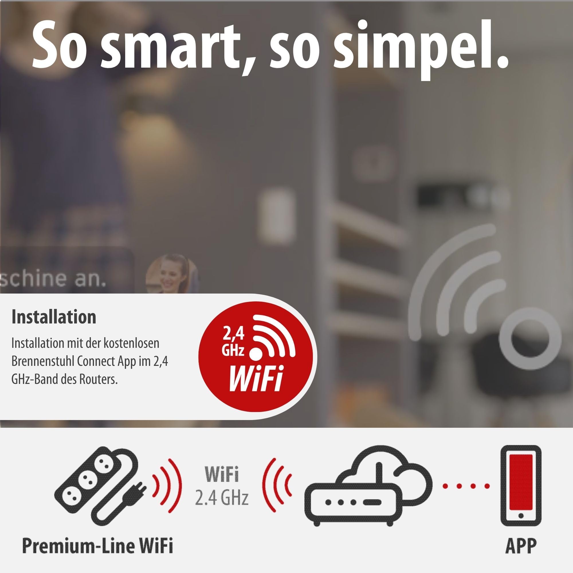 Brennenstuhl Connect Premium-Line WiFi Steckdosenleiste 6-Fach, 1,8m