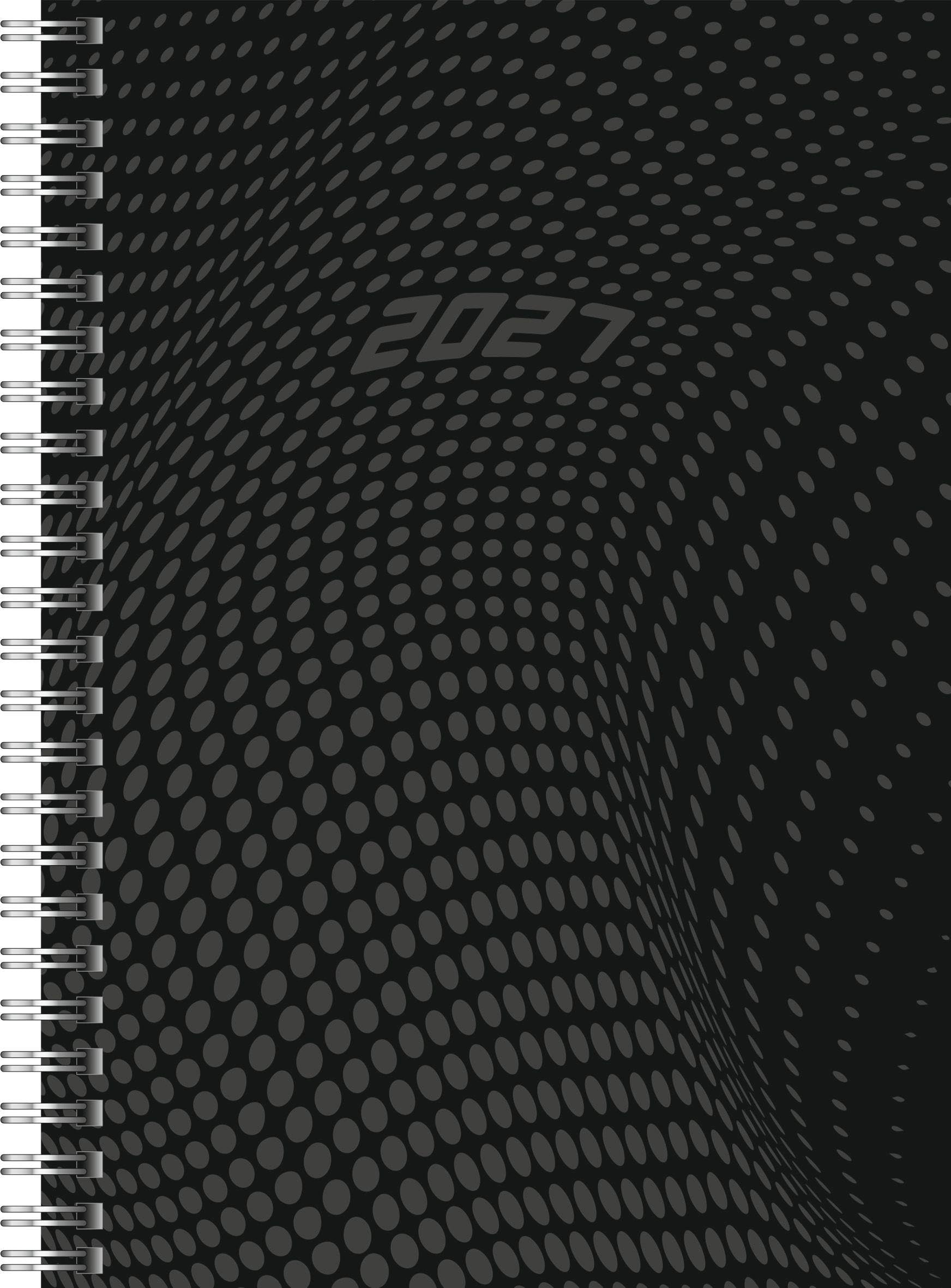 rido/idé 7021804907 Buchkalender Mod. Timing 1 2027 A5, Kunststoff, schwarz