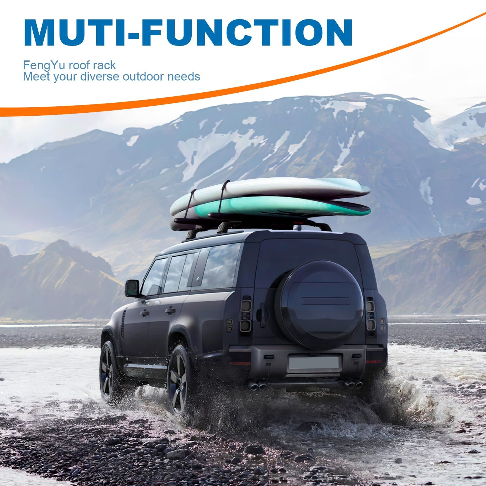 FengYu Lockable Roof Rack Cross Bars 220lbs Compatible with 2020-2025 Land Rover Defender 110 130 (with Side Rails), Heavy Duty Rooftop Aluminum Crossbar Car Carrier Luggage