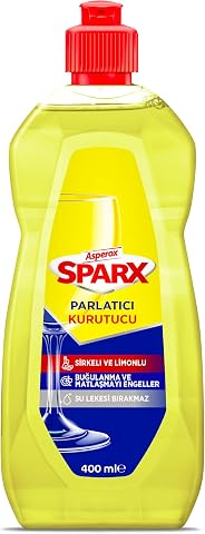 Asperox Sparx Bulaşık Makinesi Parlatıcı & Kurutucu Sirkeli ve Limonlu 400 ml