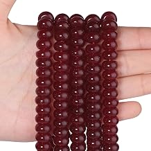 6x10mm Natural Ruby Stone Rondelle Beads, 58PCS Spacer Round Loose Abacus Beads for Jewelry Making, Gemstone for Bracelet Necklace Earrings, Arts and Crafts