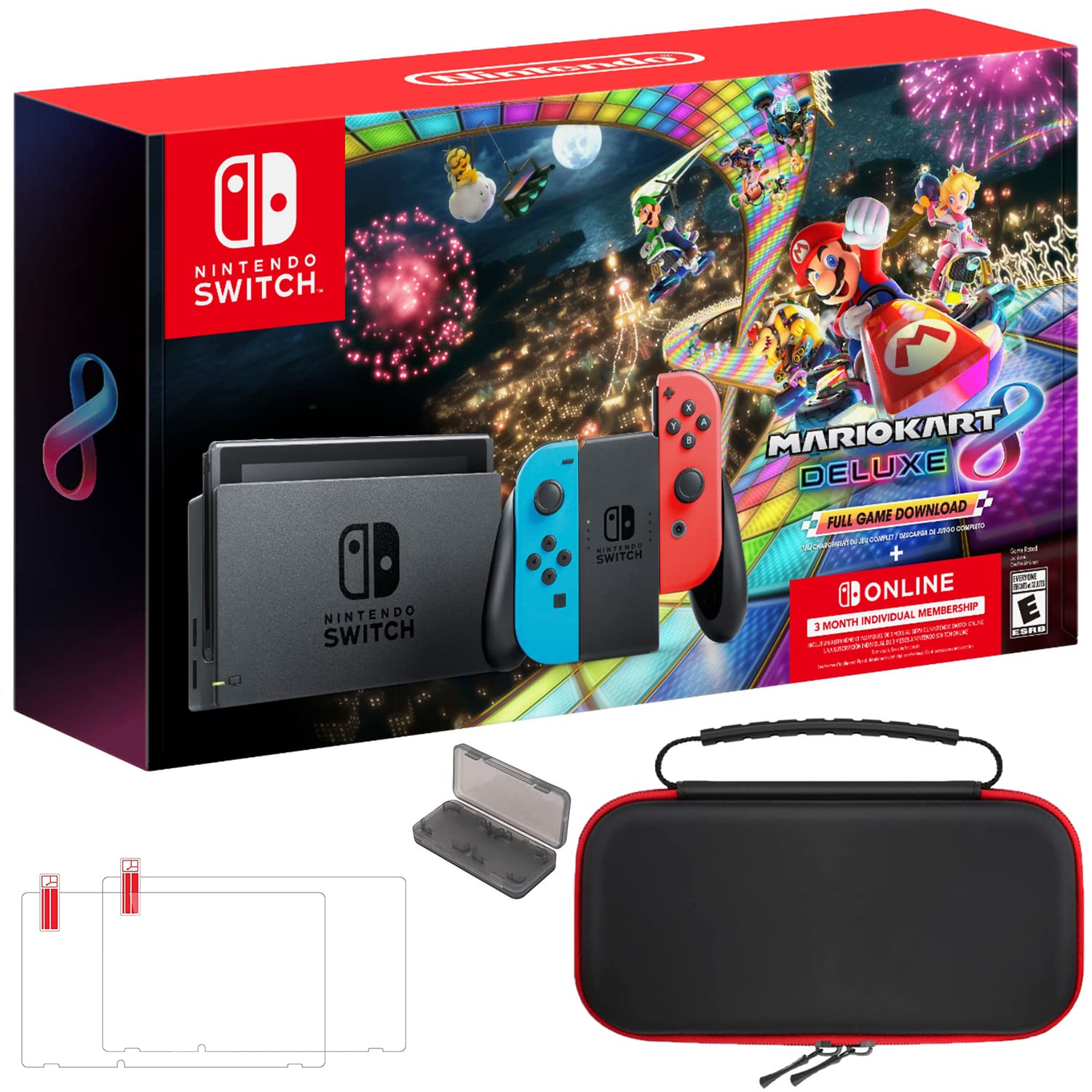 Nintendo Consola de juegos Switch con Joy-Con azul neón y rojo