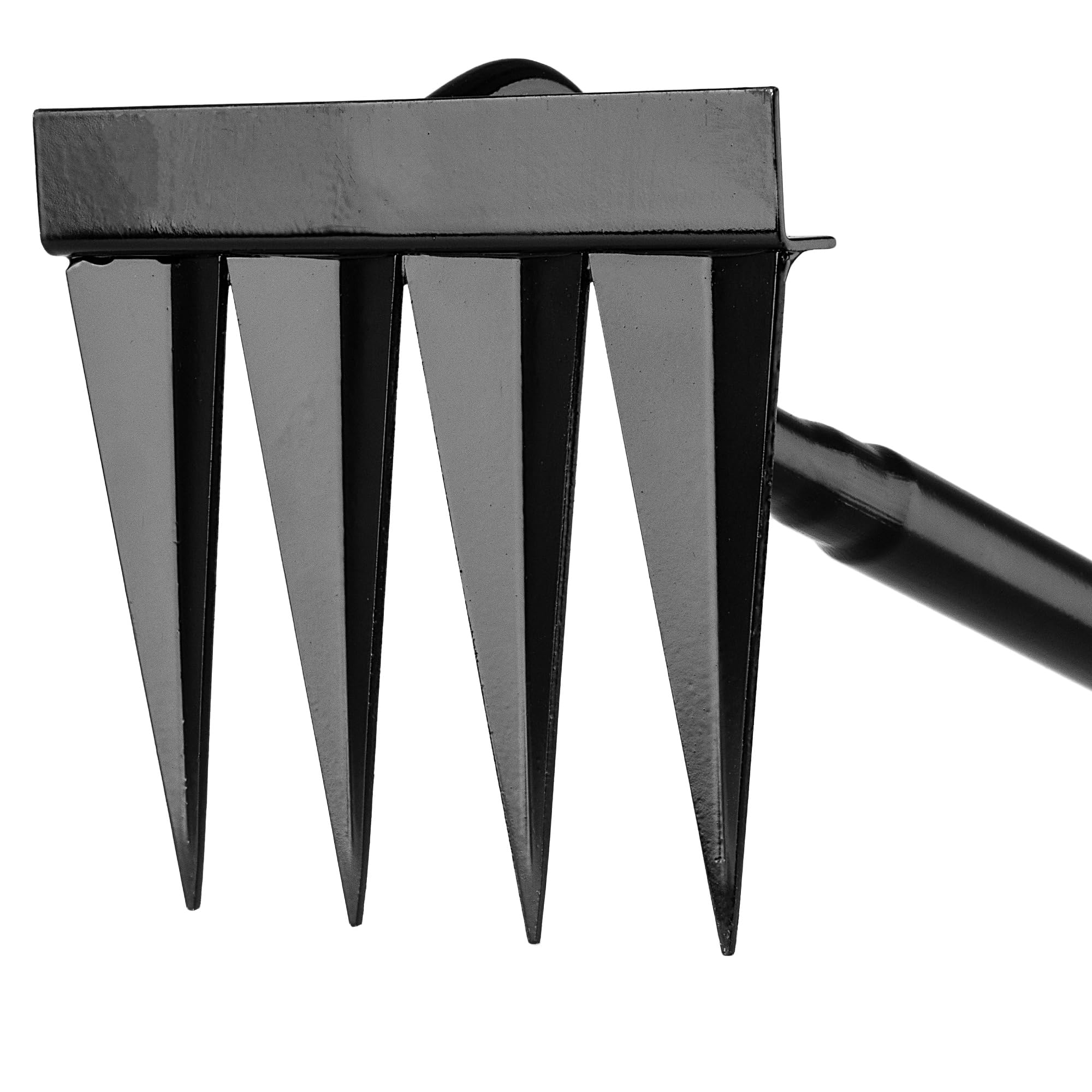 KADAX Azada para malas hierbas con 4 puntas afiladas, azada de jardín de acero altamente carbonizado para jardinería, herramienta de jardín para deshierbar, aflojar y airear el suelo (con mango de