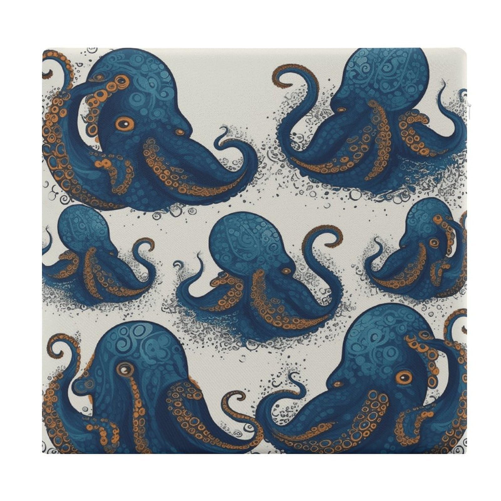 VstaDank Tentacles Octopus Chair Cushion for Dining Chairs Breathable Square Chair Pads Non-Slip Seat Cushions Memory Foam Pad Floor Pillow for Meditation Or Yoga 13.8”x15”