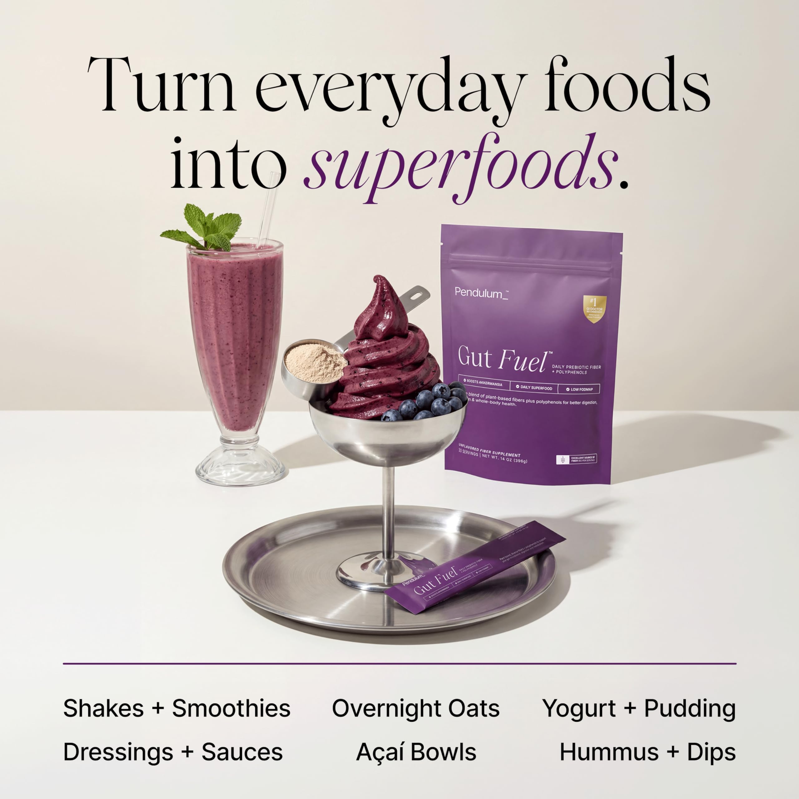 Pendulum Gut Fuel - Fiber + Polyphenol, Prebiotic Blend to Support Digestion, Microbiome Balance, and Help Reduce Hunger for Women and Men - 15 Serving Sachets (Travel Pack) — Amazon image 7