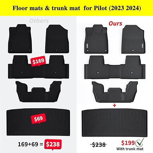 Miniatura 2 de Alfombrillas y alfombrillas para maletero para Honda Pilot SportTouringEliteTrailSportEX-L, juego completo de revestimiento de 1, 2 y 3 fila y