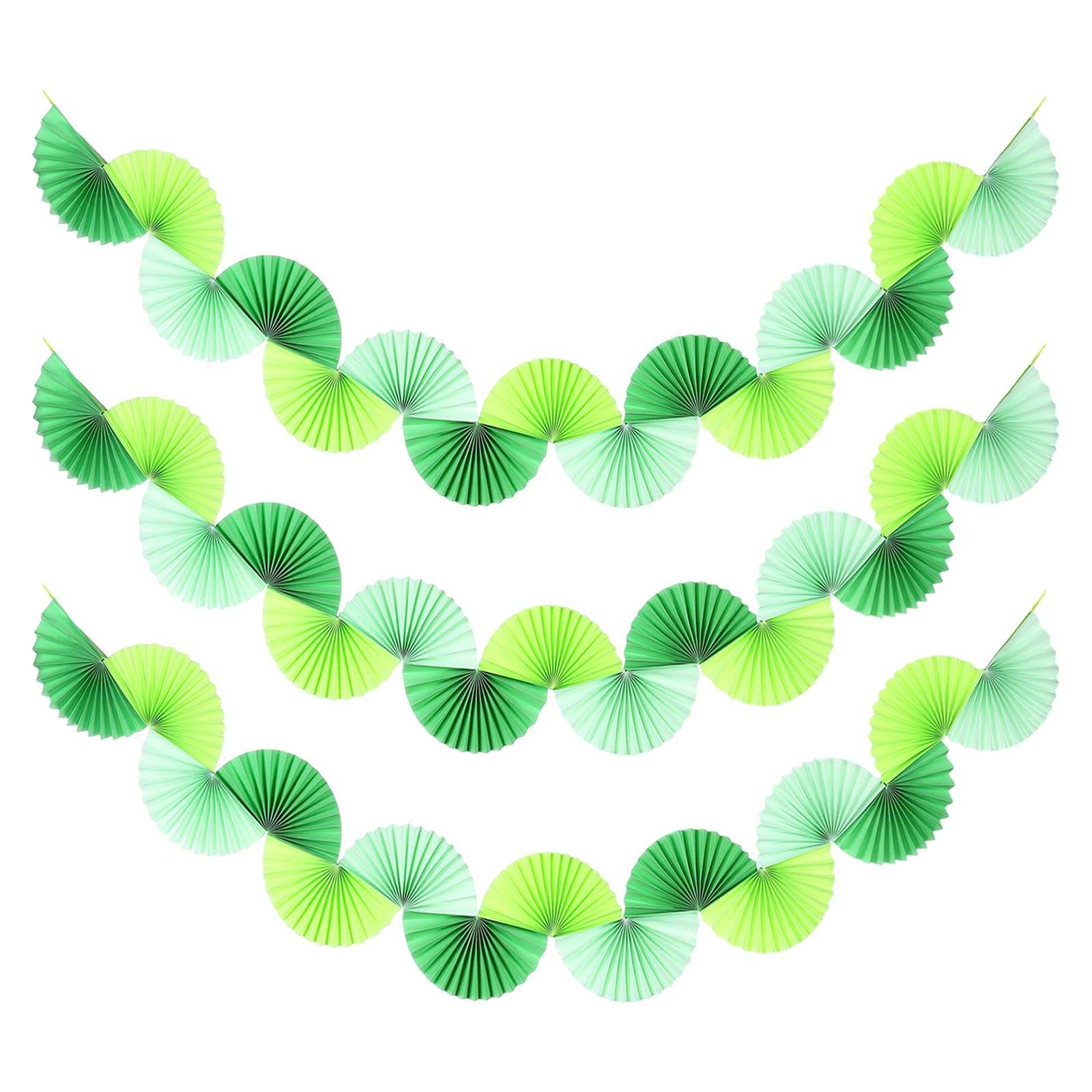 sourcing map Paper Fan Garland, 5.25ft Paper Garland, Green, 3 Pcs