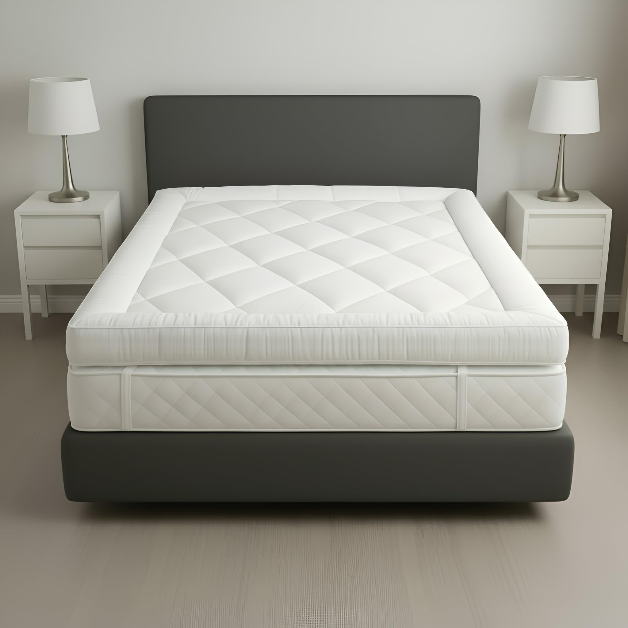 LUXE BEDDING EST2025 Hotel Quality Extra Thick 10cm Pack of 2 - Single Bed Mattress Topper Luxury Breathable Microfiber, Quilted Topper, Corner Elastic, Hypoallergenic Back Pain Relief Topper