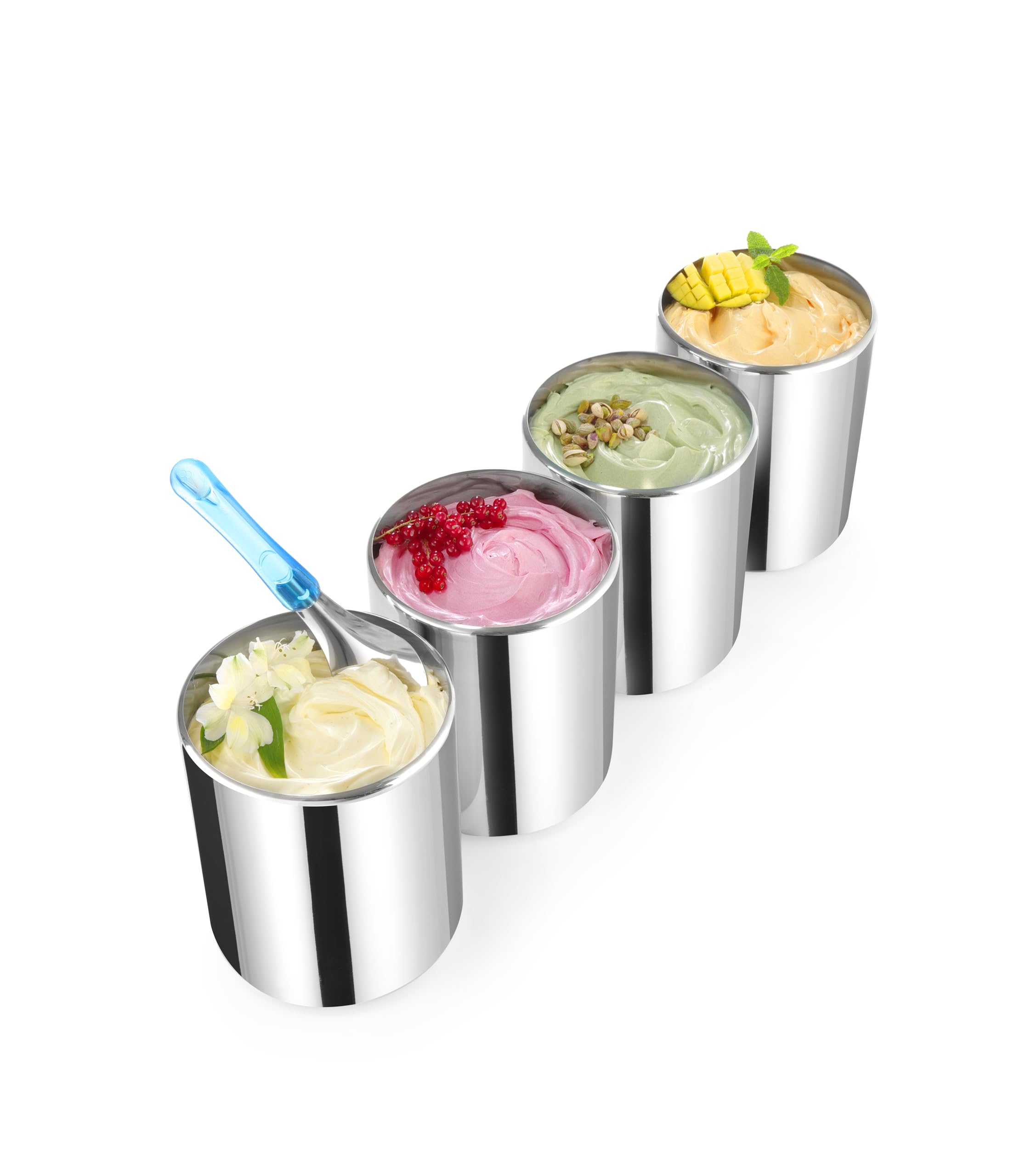 HENDI Contenitore per gelato rotondo, vaschetta alimentare adatta a frigorifero e congelatore, 7,6L, ø200x(H)260mm, acciaio inox