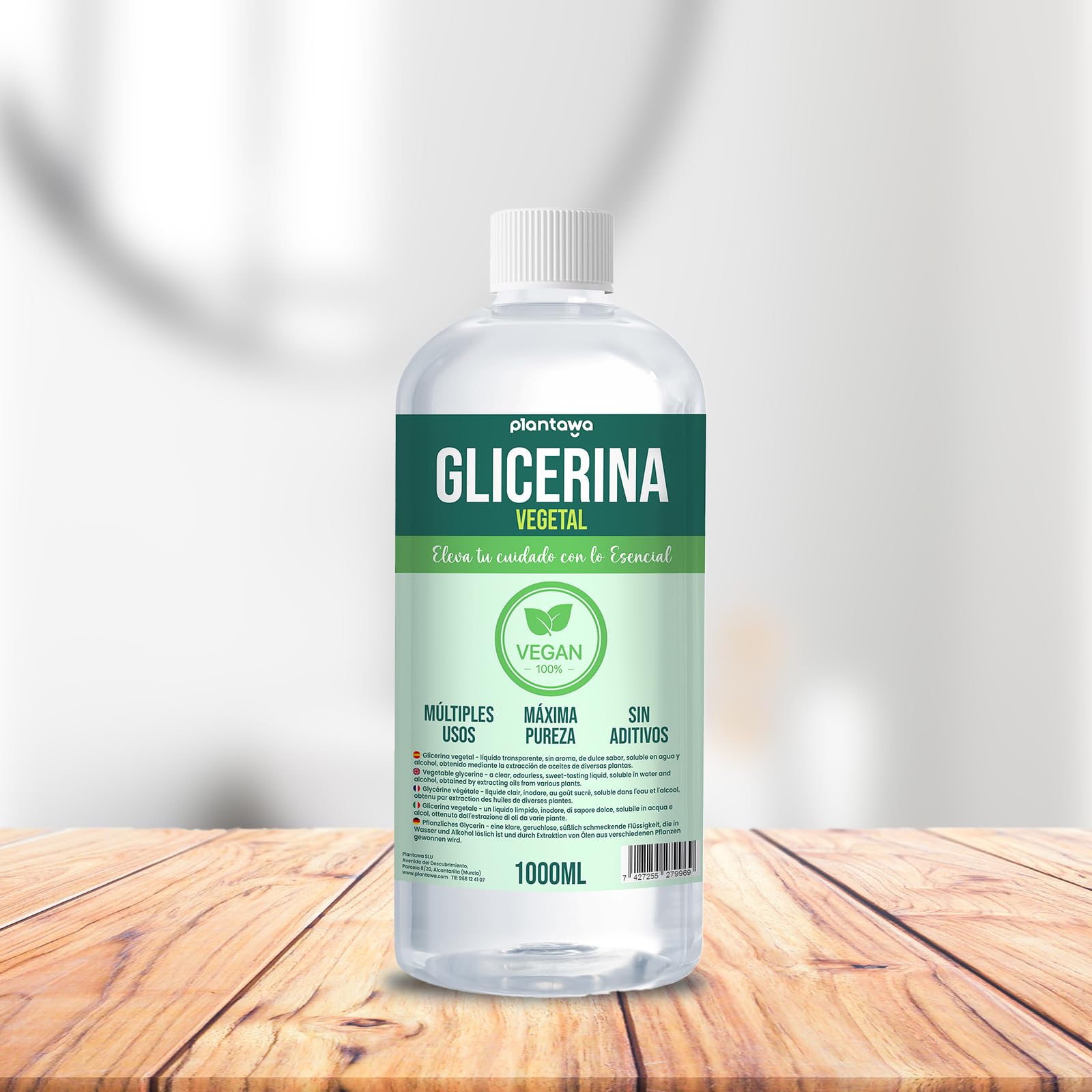 Gliceryna do robienia mydeł 1L, Gliceryna Warzywna, Płynna Gliceryna, Wysoka Czystość, Nawilżanie i nawilżanie Naturalne Włosy i Skóra, Bez zapachu Idealny Mydła, Szampony, Kremy, Farmaceutyczny Klasa USP
