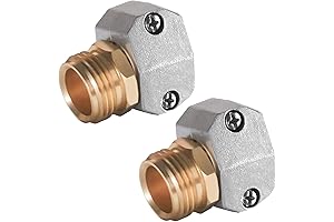 Hourleey Garden Hose Repair Fittings, Zinc and Aluminum Male Hose End