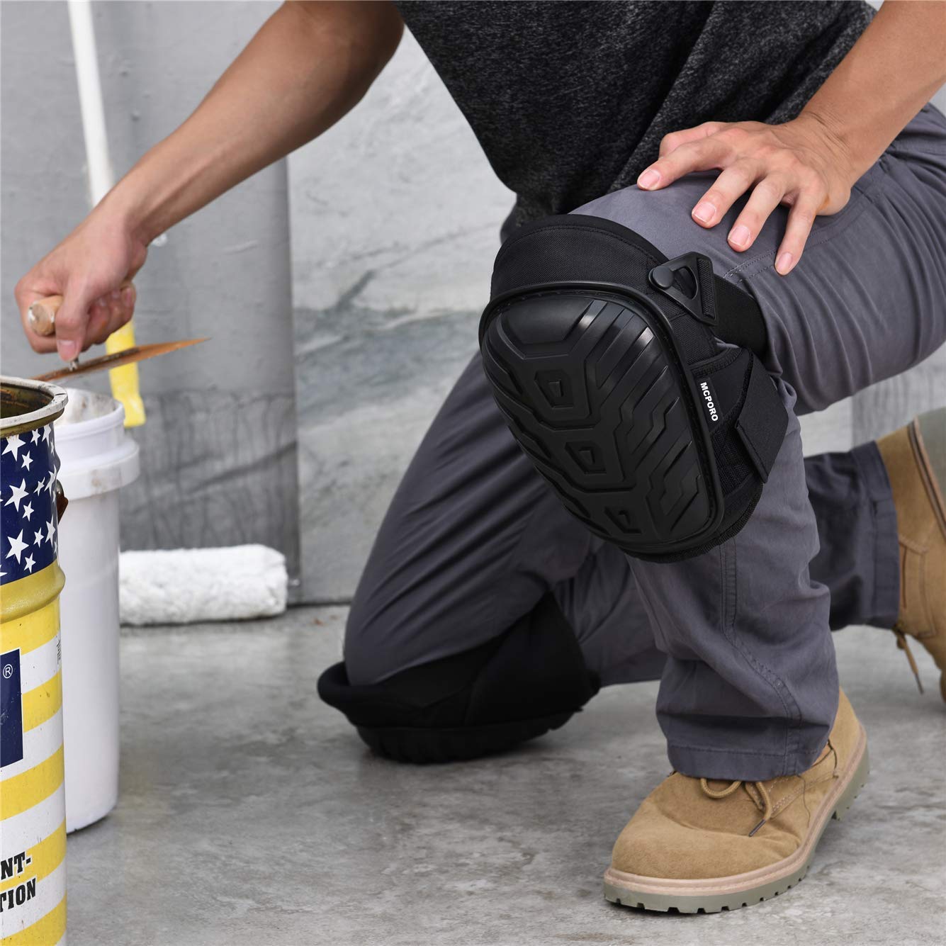 Rodilleras profesionales para el trabajo, almohadillas de construcción transpirables y resistentes con acolchado de espuma para construcción, jardinería, suelo con correas antideslizantes ajustables