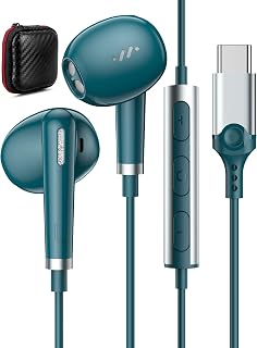 USB C Headphones for i-Phone 15 Pro Max Samsung Galaxy A35 A55 A34 A54 A53 A33 S24 S23 Ultra C Headphones with Mic HiFi Stereo USB-C In-Ear Headphones Wired for Google Pixel 8 7a OnePlus 12 11 Pro