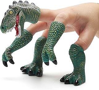 AQKILO Dinosaur Finger Puppet, Tiny Hands Theater Prop, Funny Gag Gift for White Elephant, Easter Basket Swaps, Adults and Kids