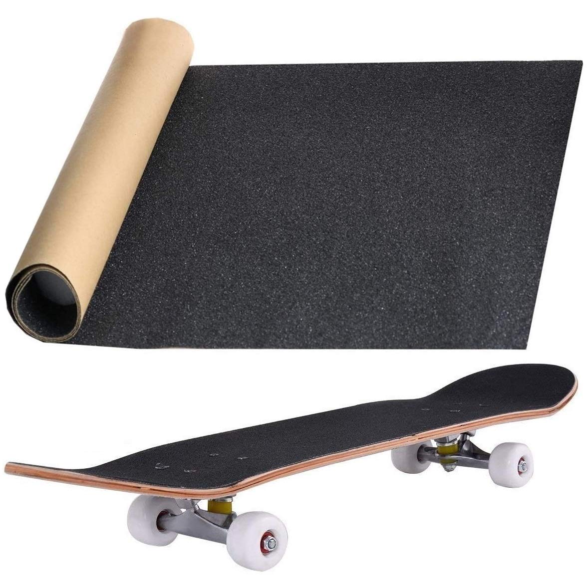 Buy Bestkiy Black Skateboard Deck Grip Tape Sheet 45x11 inch, Bubble
