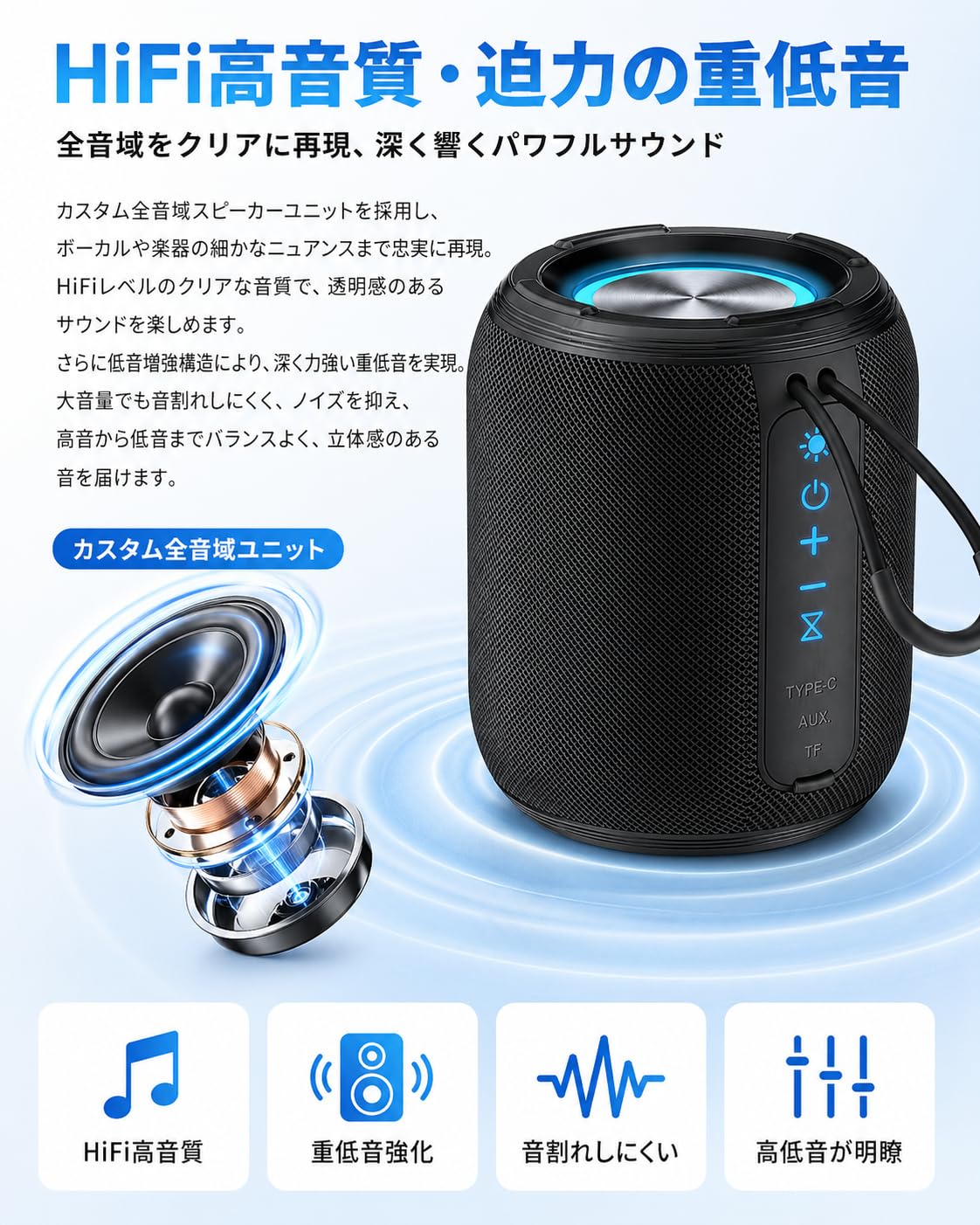 質問不可ウェアラブルワイヤレススピーカー Amazon.co.jp: 【2026 年新登場｜HiFi音質 】Bluetooth スピーカー