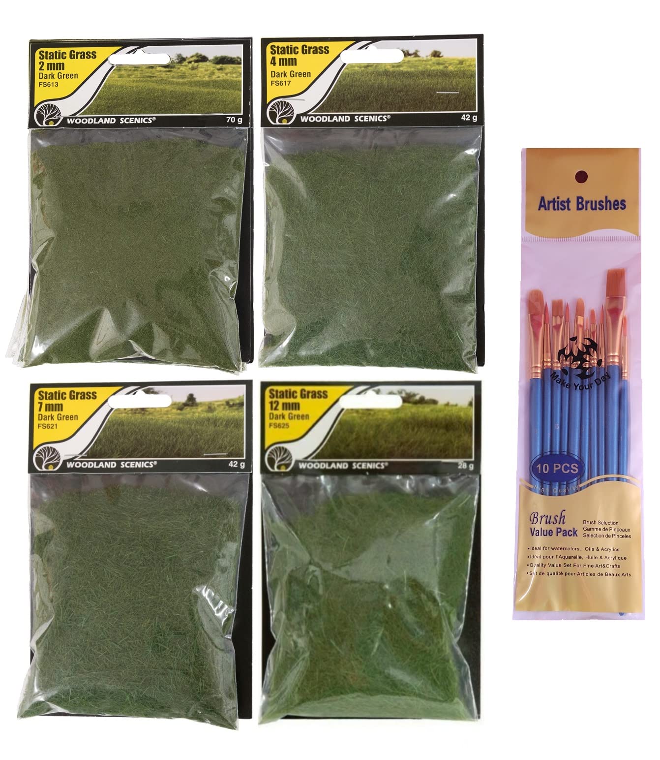 Woodland Scenics WFS615 spår Neutral Statiska gräsfibrer, ljusgröna 2mm