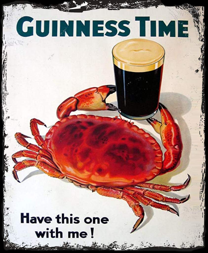 BigBazza Vintage Advertising Wall Tin Plaque 20x15cm - Pub Shed Bar Man Cave Home Bedroom Office Kitchen Gift Metal Sign - Guinness Draught Stout Ale Pint Irish Ireland