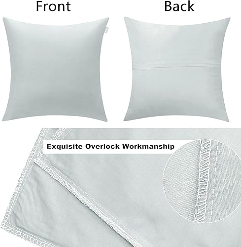 Vista 29 de Thmyo Paquete de 2 fundas de almohada cuadradas decorativas de algodón, fundas de almohada de sublimación en blanco, fundas de cojín blancas