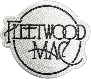 Fleetwood Mac - CLASSIC iron on patch, White / Black, One Size