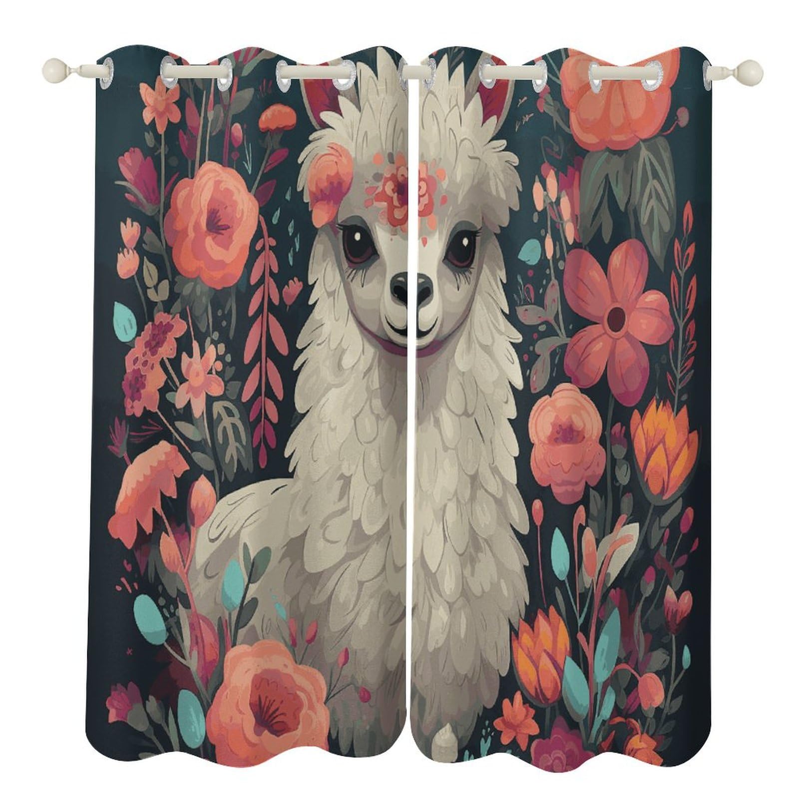 Rideaux occultants thermiques lama pour salon et bain 132x213 cm