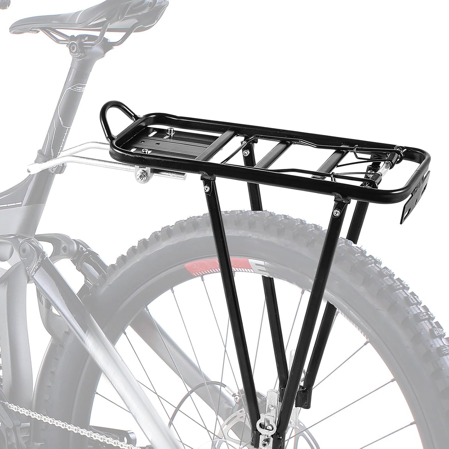 Universeller Gepäckträger hinten für 24-28 Zoll Fahrräder, Leichter Fahrradgepäckträger 43x21cm, Aluminium Citybike & Mountainbike, mit Reflektorhalterung, Cube kompatibel, robust & stabil