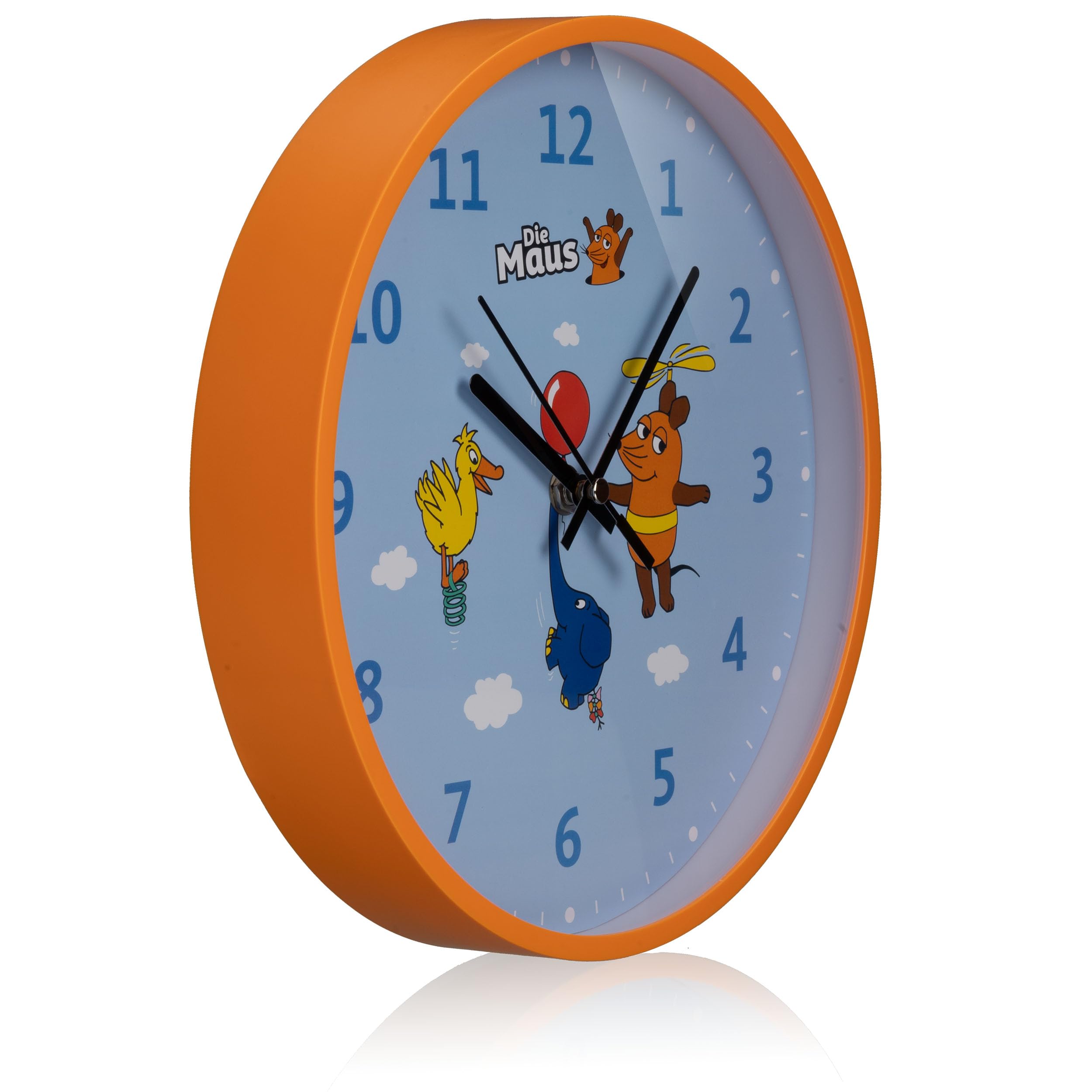 Bresser DieMaus Kinderwanduhr - Lernuhr für Kinderzimmer mit farbenfrohem Design und leisen Uhrwerk
