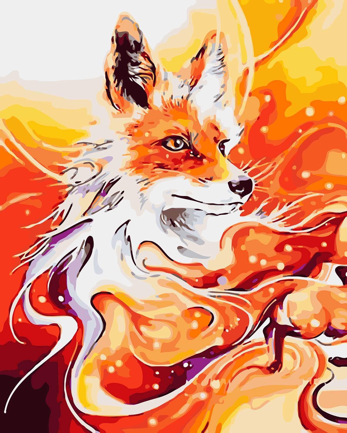WOWDECOR Art Supplies Lovely Fox Animals DIY Paint by Numbers Kits 40 x 50cm with Painting Brushes Canvas (No Frame)