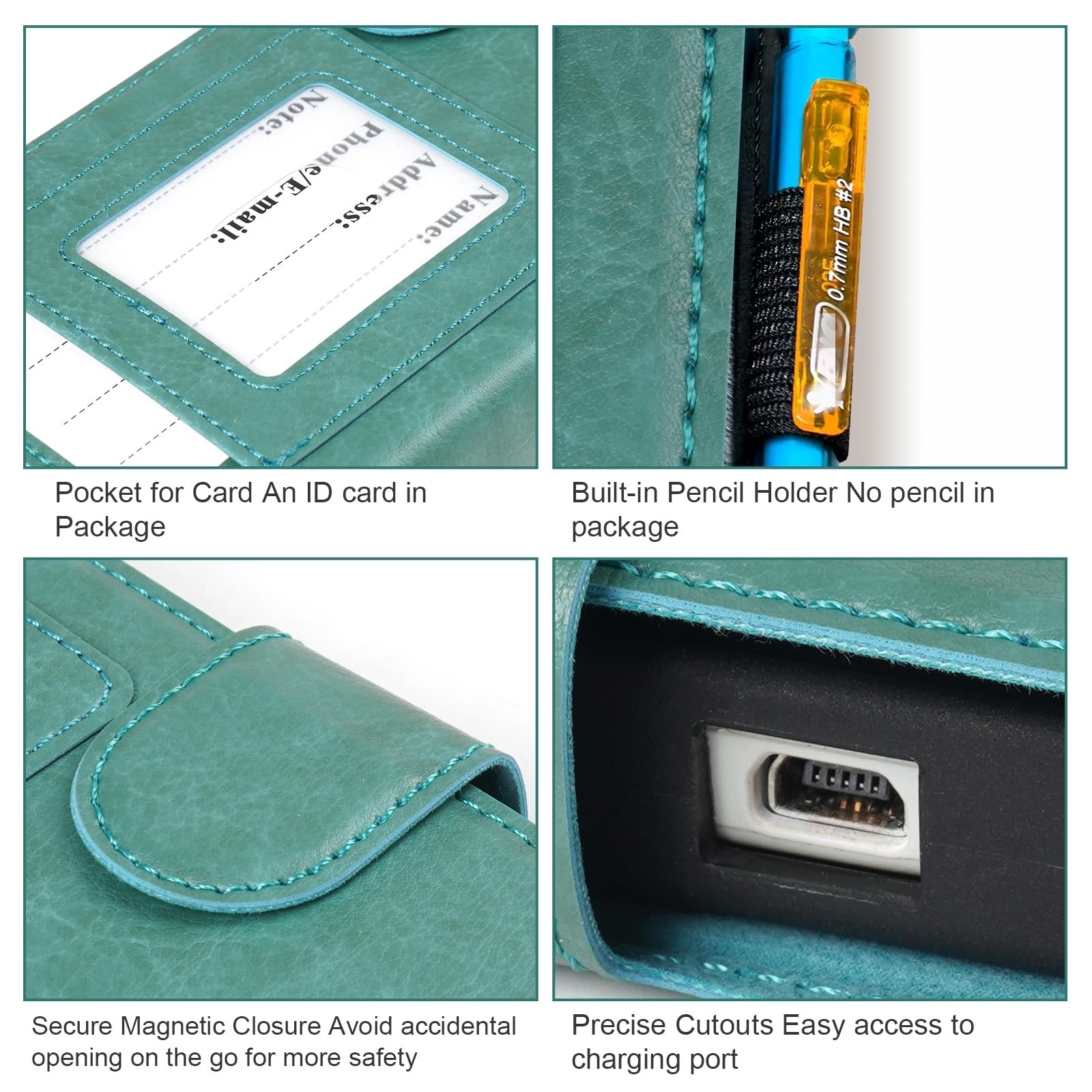 YouKnow Étui de protection en cuir synthétique compatible avec calculatrice graphique couleur Texas Instruments TI-84 Plus CE avec fente pour carte d'identité (étui uniquement) (vert)