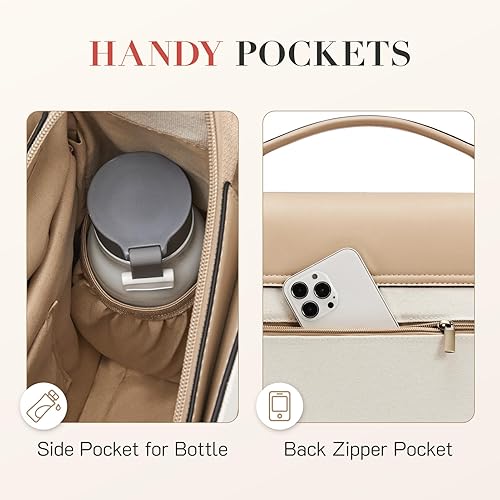 Miniatura 3 de Missnine Bolsa de mensajero de lona para laptop de 15.6 pulgadas para mujer, bolsa de trabajo profesional, bolsa de hombro