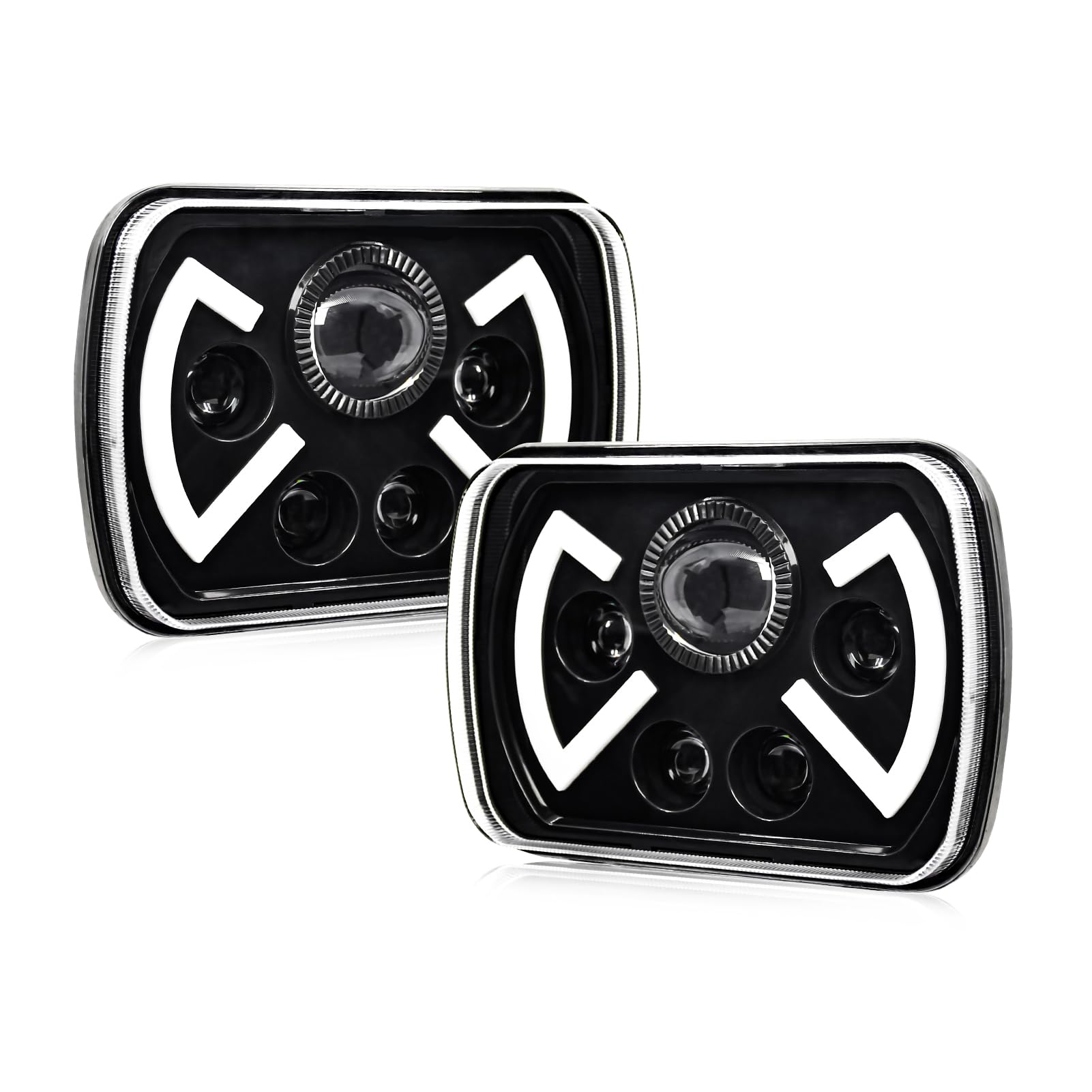 Keenso 7-calowy Reflektor LED, o 400% Jaśniejszy, Wykonany ze Stopu Aluminium Odlewanego Ciśnieniowo i Wodoodporny o Stopniu Ochrony IP67, Kierunkowskaz DRL z Wysokimi światłami